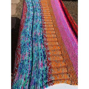 Multicolored Knitted Sweater Blanket Handmade